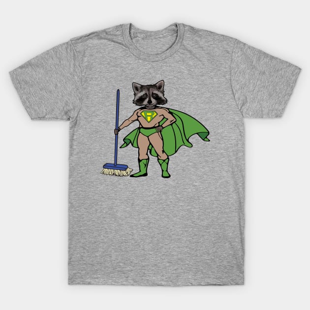 Super Raccoon T-Shirt by sketchpets